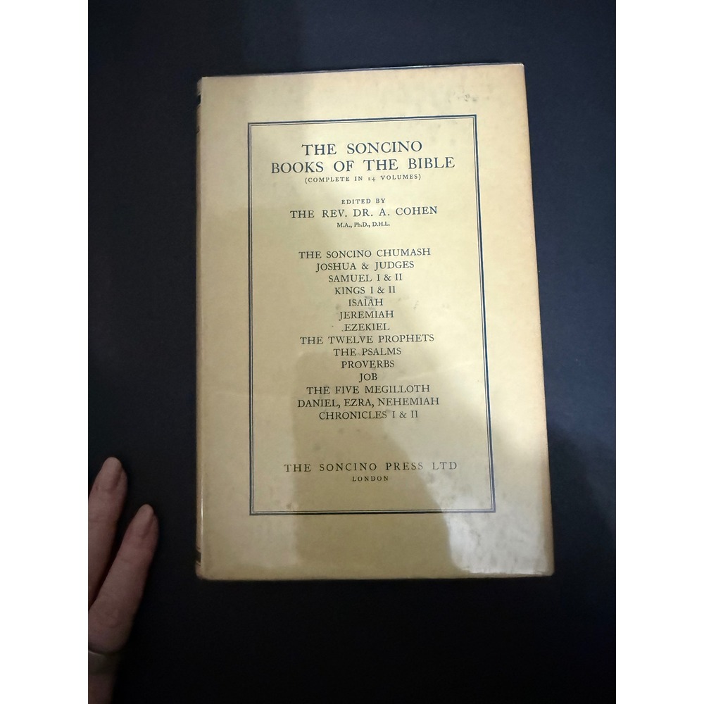 Soncino Books of the Bible Chronicles Hebrew English Translation 1952 Hardcover